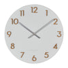 Katelyn Metal Wall Clock | White with Wooden Numbers