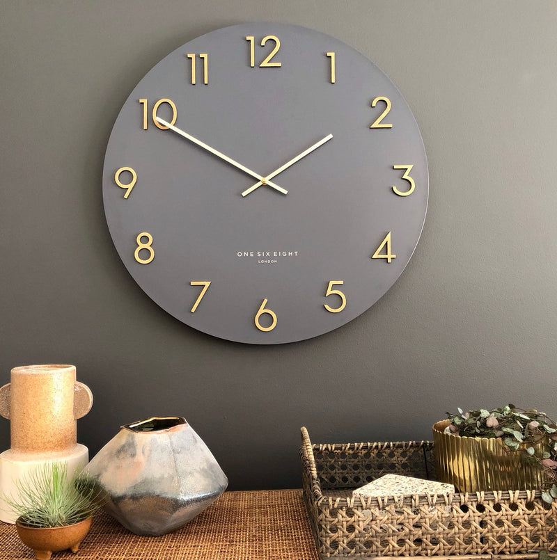 Katelyn Metal Wall Clock | Charcoal Grey