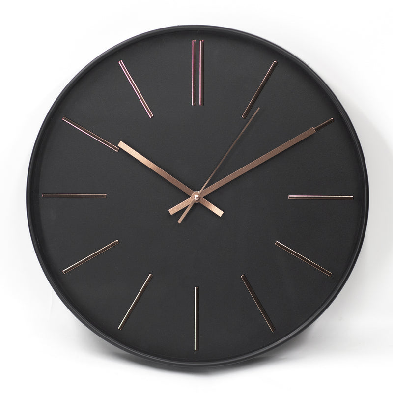 Clara Black/Rose Gold 40cm Silent Wall Clock