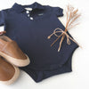 Baby Boys Polo Romper | Navy