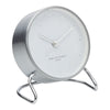Indy Silent Alarm Clock | White/Silver