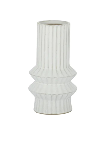 Accordion Ceramic Vase | Ivory