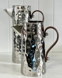 Bolt Hammered St/Steel Jug W/Leather Handle