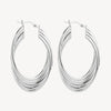 Awaken Oval Silver Hoop Earrings