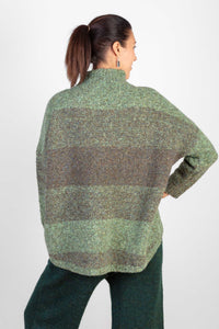 Green & Grey Stripe Knit