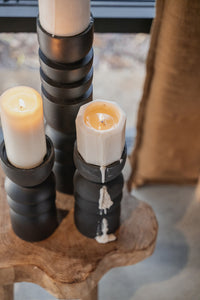 Alev Timber Candle Holders | Japan Black