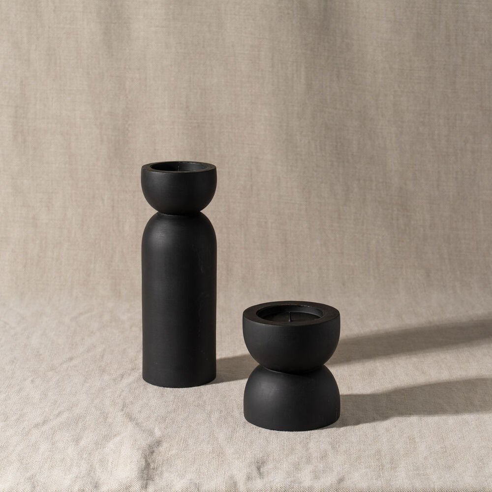 Toulin Timber Candle Holders | Japan Black