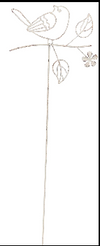 Fleur Bird Stake Antique White 44cm