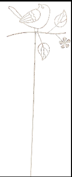 Fleur Bird Stake Antique White 44cm