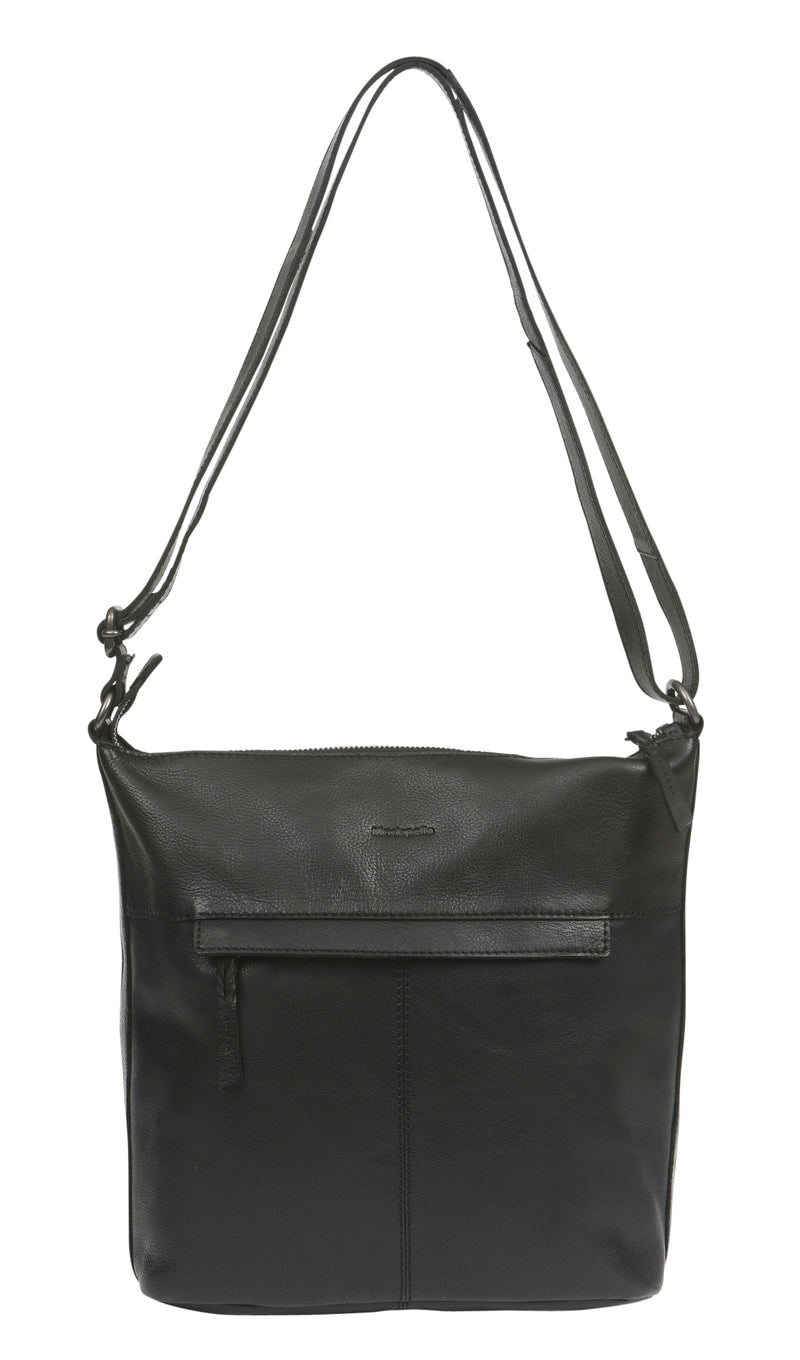 Cowhide Leather Bag With Zip + Long Strap | 6657