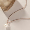 Dew Drop Pearl Necklace | Rose Gold