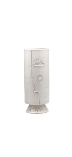 Picasso Eye Face White Vase | Ceramic