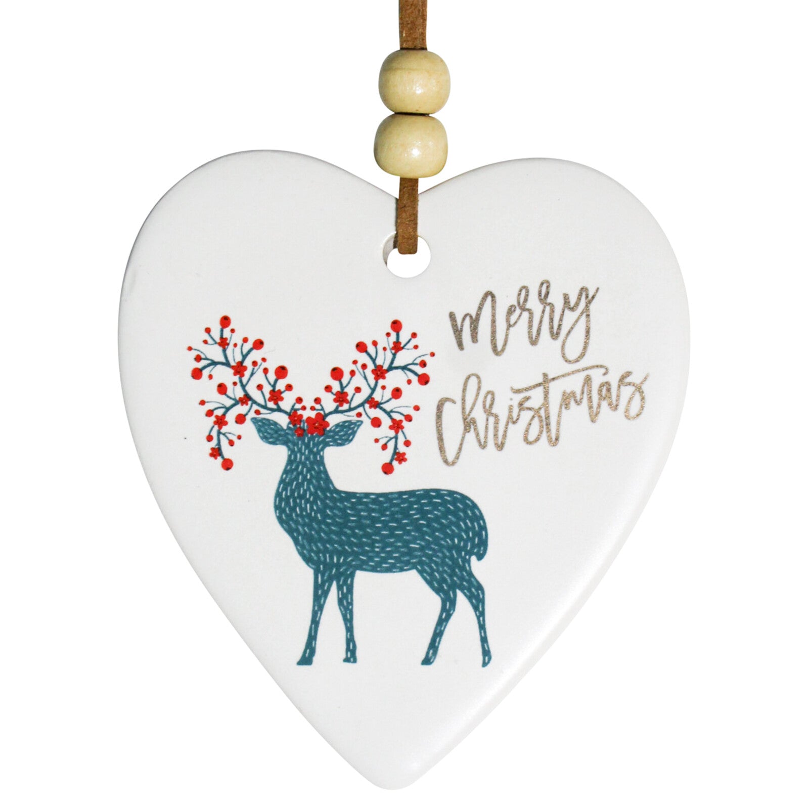 Hang Heart Christmas Deer