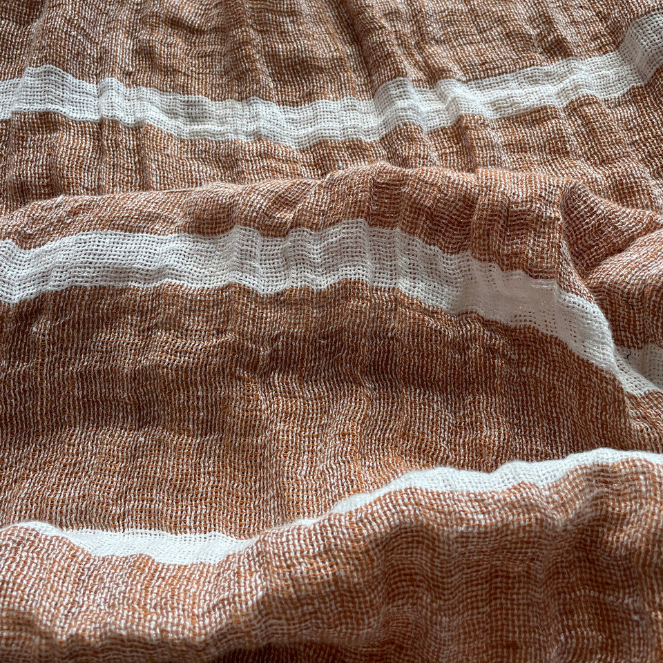 Bella Box Top | Rust & White Stripes