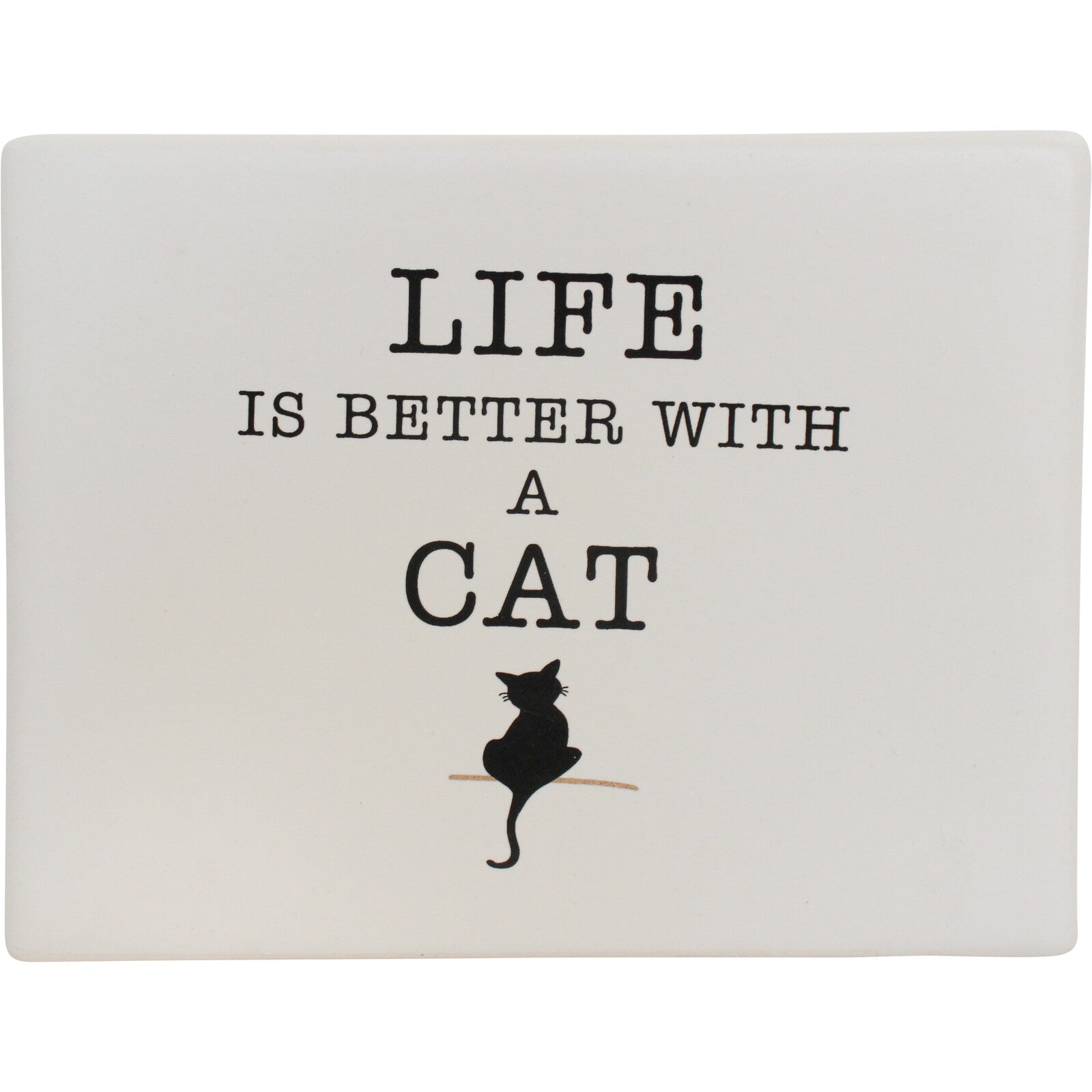 Ceramic Sign Life Cat