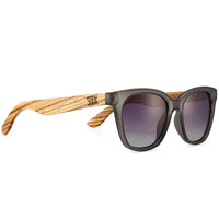Lila Grace Charcoal Grey Black Gradient Lens l Walnut Arms