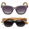 Lila Grace Charcoal Grey Black Gradient Lens l Walnut Arms