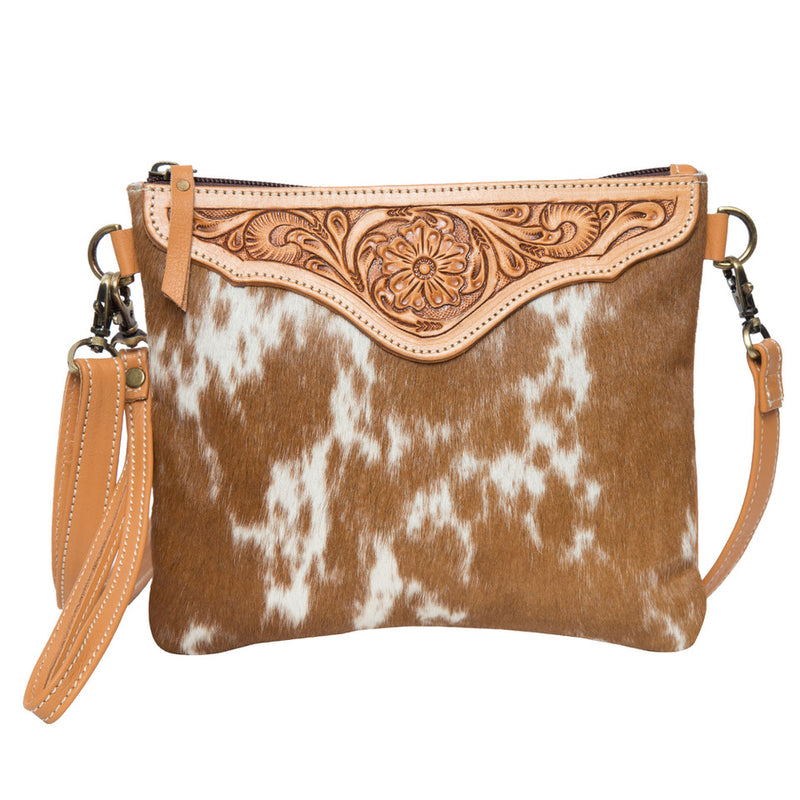 Costa Rica Cowhide Clutch Bag with Tooling