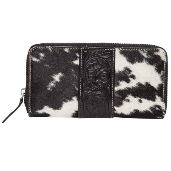 Salta | Cowhide Zippered Wallet with Tooling Details