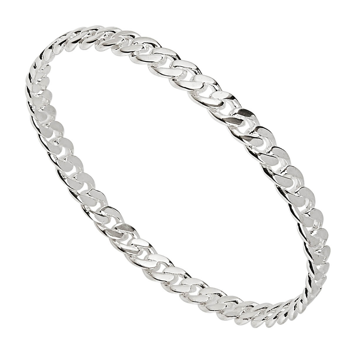 Curb Silver Bangle
