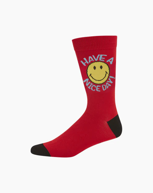 Smiley Have A Nice Day! | Mens Bamboo Sock