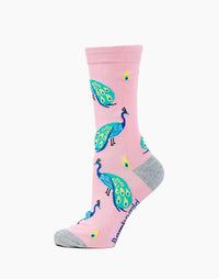 Peacock | Pink | Women's Bamboo Sock