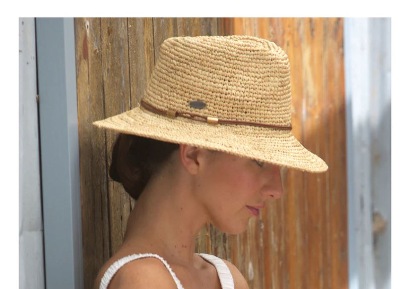 Magdalena Raffia Fedora | Natural 58cm