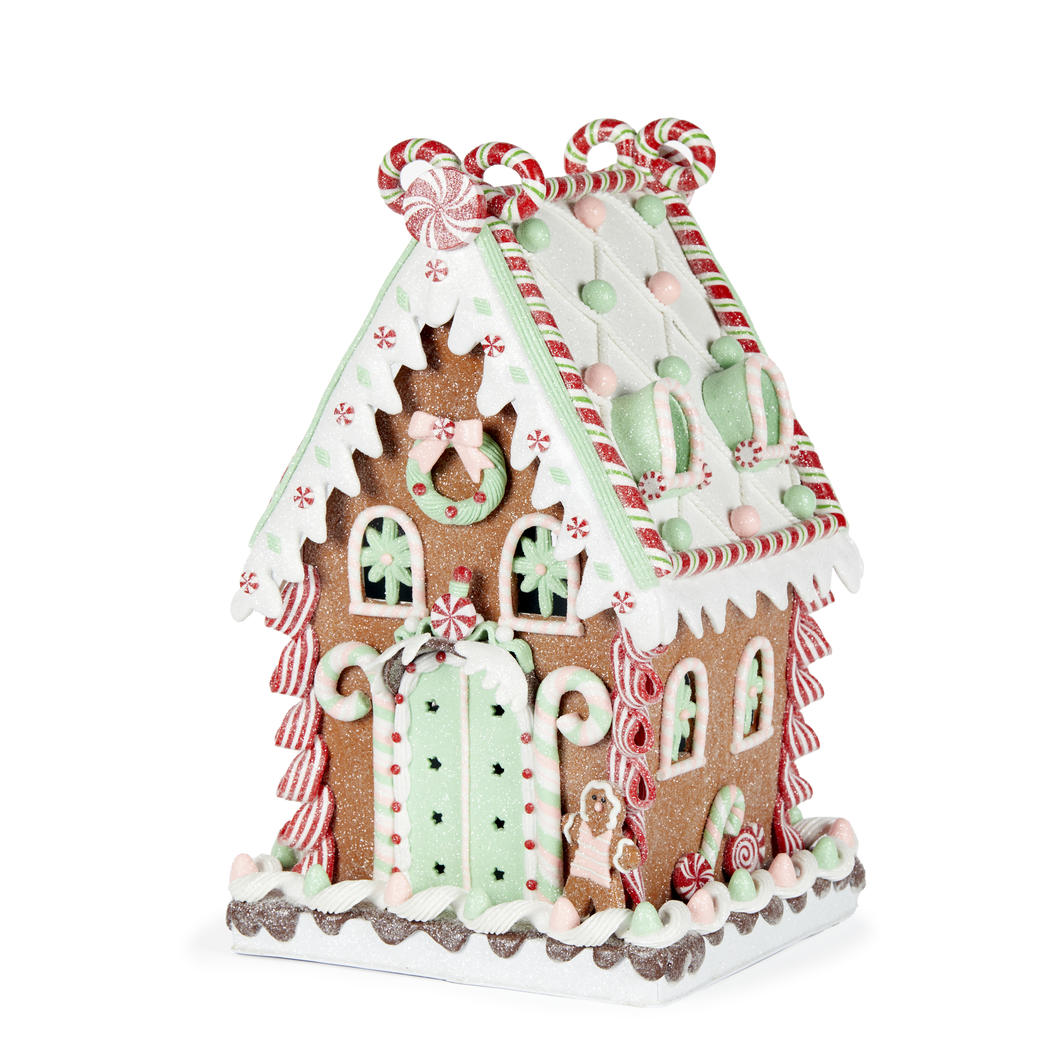 Mint & Pink LED Gingerbread Mansion