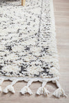 Casablanca Natural Patterned Shag Tassel Floor Rug