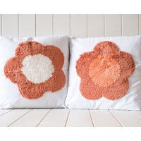 Tufted Cushion | Flower Power Earthy Orange | 45x45