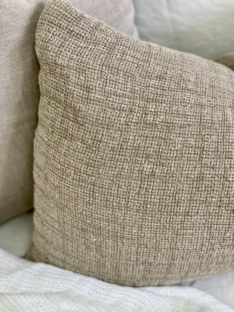 Audrey Heavy Mesh Linen Cushion in Natural | 40x60cm
