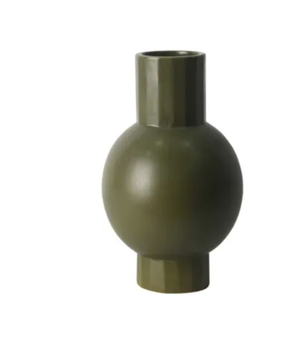 Ishka Ceramic Vase | Olive Green