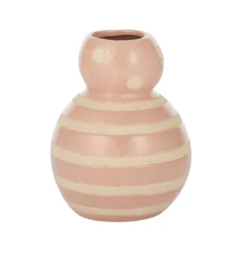 Tres Ceramic Vase 11x14cm Coral