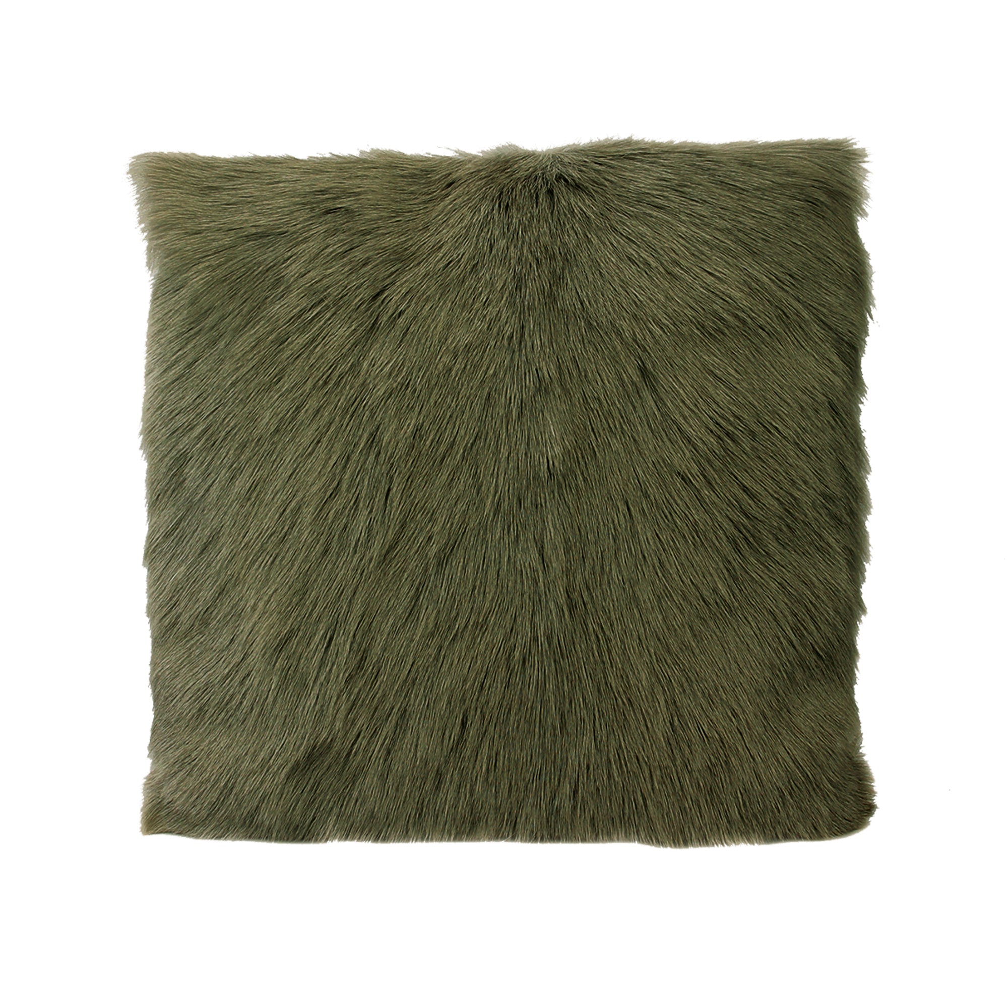 Green hot sale fur cushions
