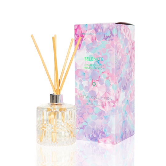 Diffuser Selenite | Lychee, Quince + French Macaron
