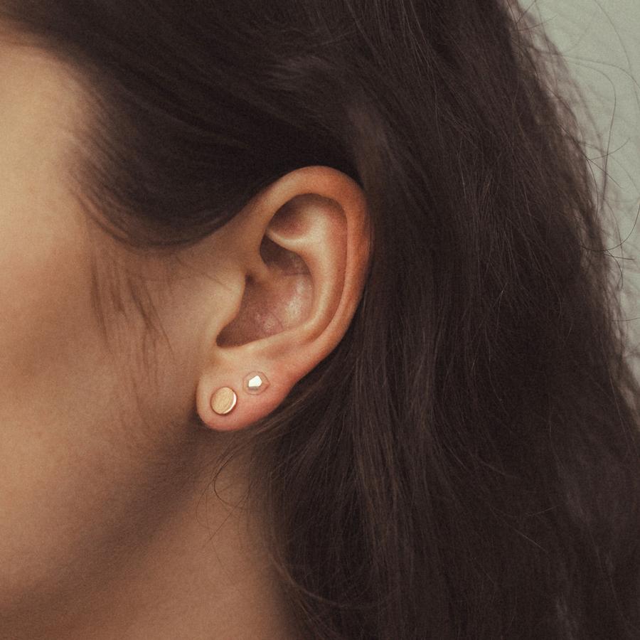 Disc Stud Earring | Rose Gold