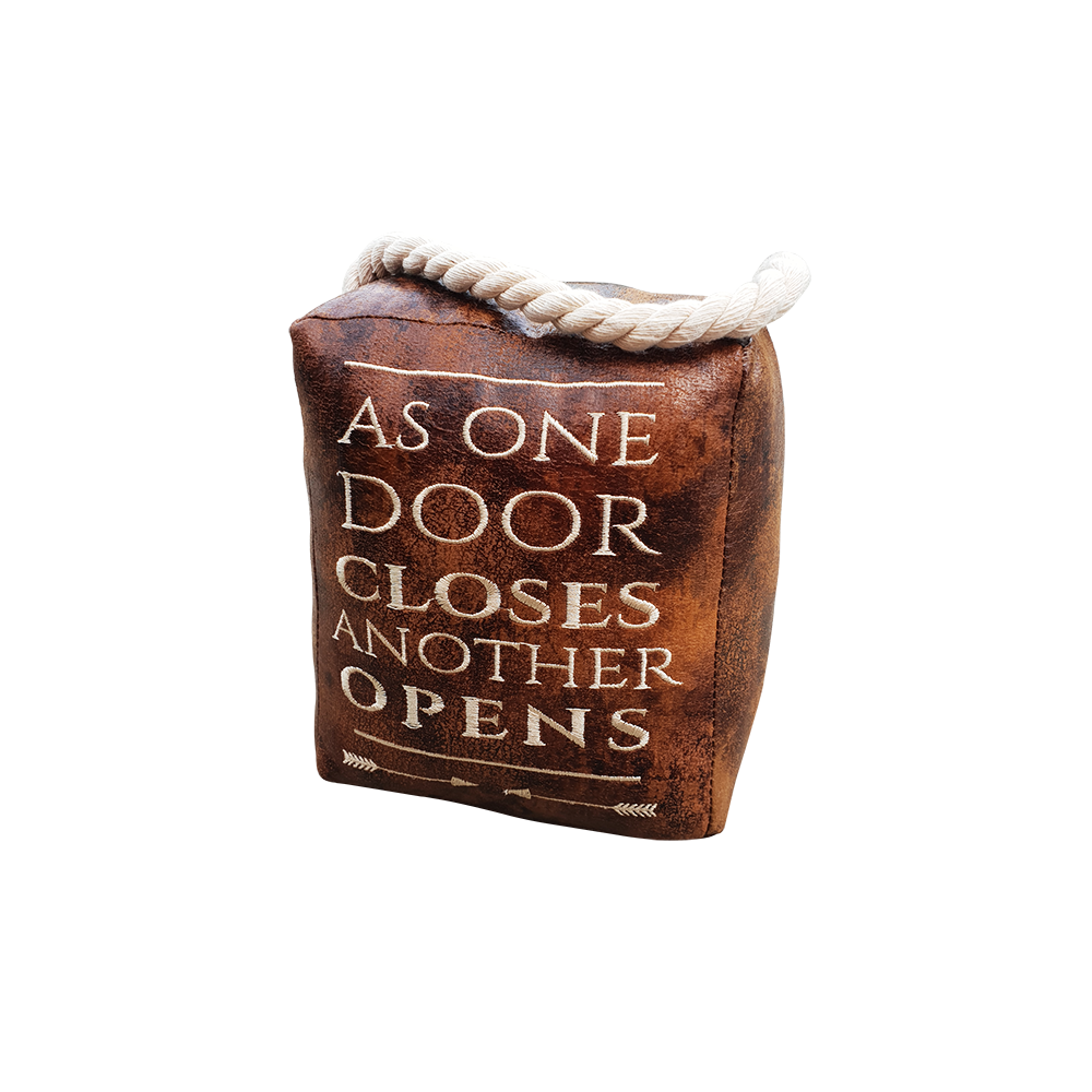One Door Closes | Leather Doorstop