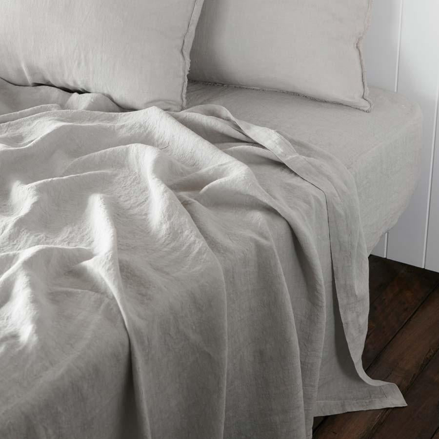 French Linen Flat Sheet | Silver Grey