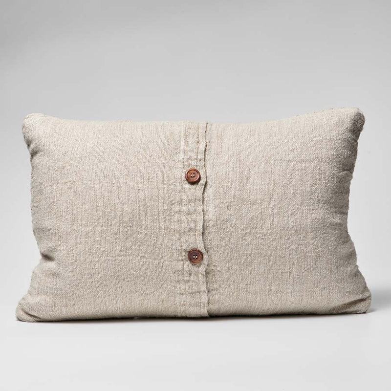 Mayla Linen Cotton Cushion  | Natural Black