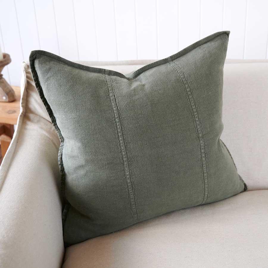 Luca Khaki Linen Cushion | Assorted Sizes
