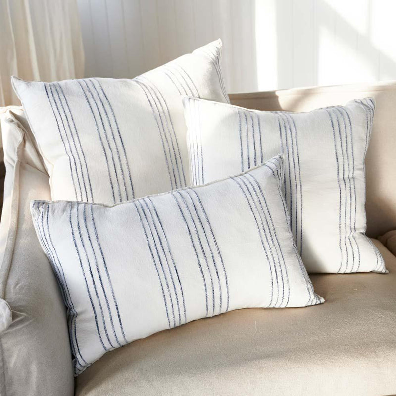 Rockpool White Navy Stripe Cushion | Assorted Sizes