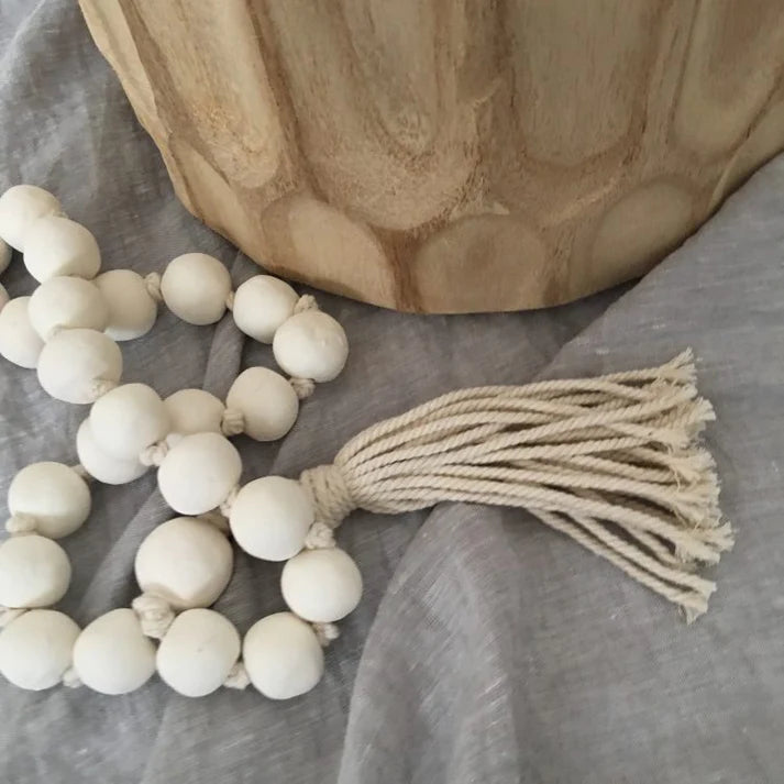 Ceramic Bead + Cotton Rope Tassel