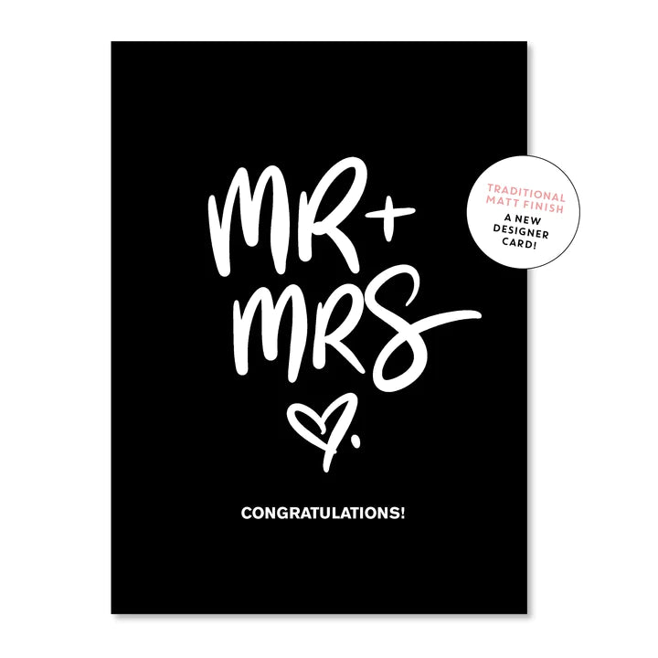 Mr + Mrs Mono Matte | Greeting Card