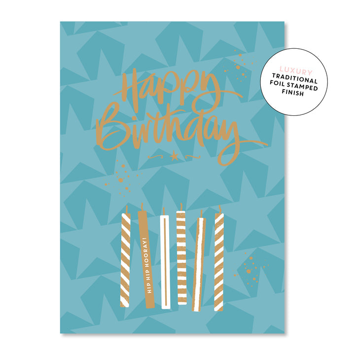 Blue Sparkles Candles | Greeting Card