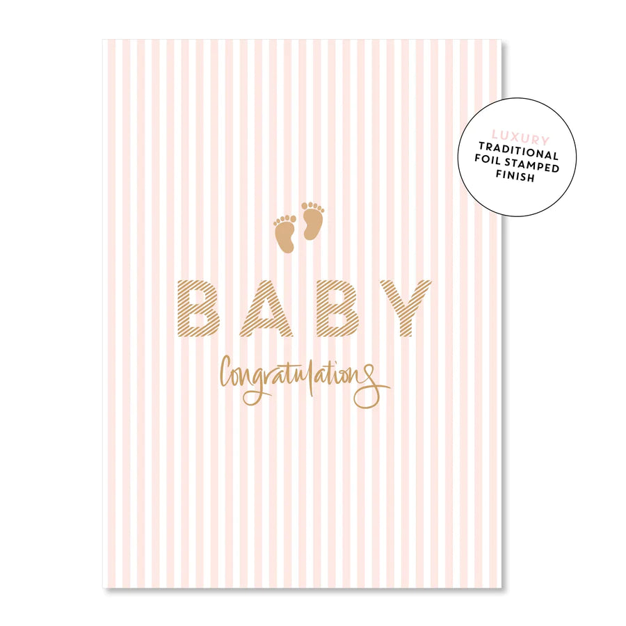 Baby Stripes Pink | Greeting Card