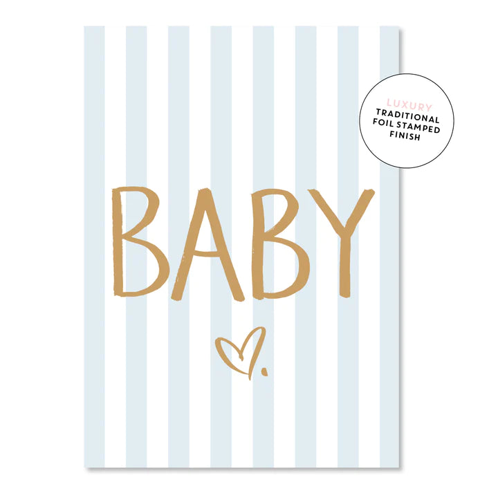 Baby Stripes Blue | Greeting Card