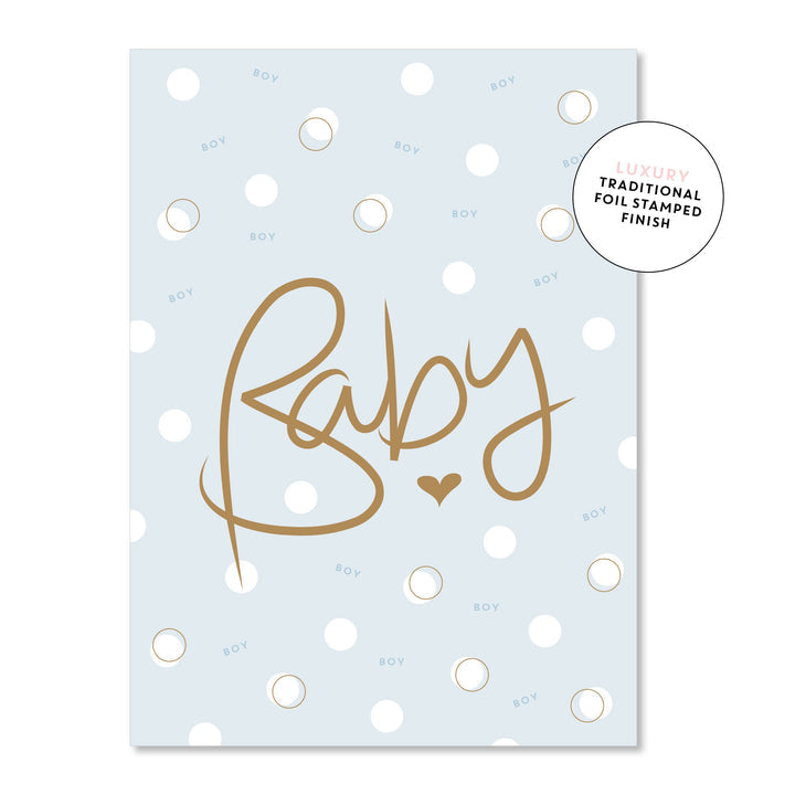 Baby Polkadot Joy Blue | Greeting Card