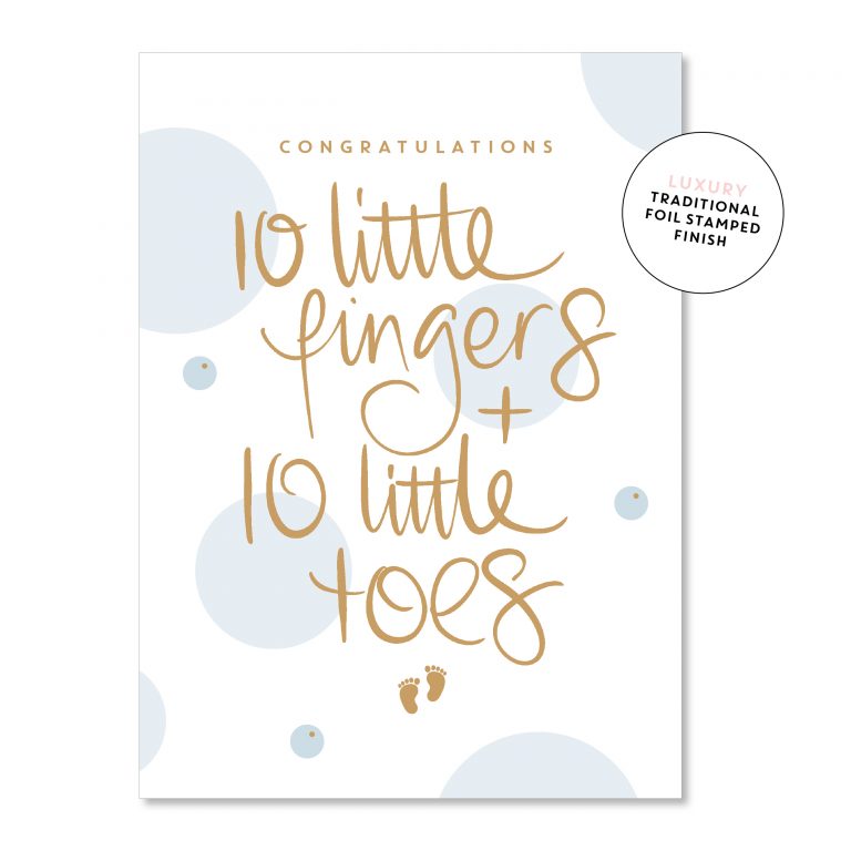 10 Little Fingers & Toes Blue | Greeting Card
