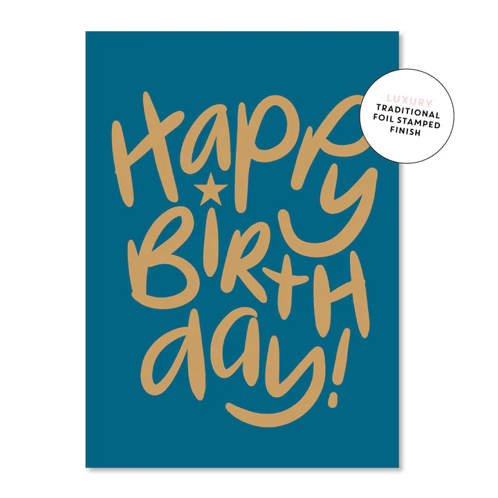 Happy Birthday Letters Blue | Greeting Card