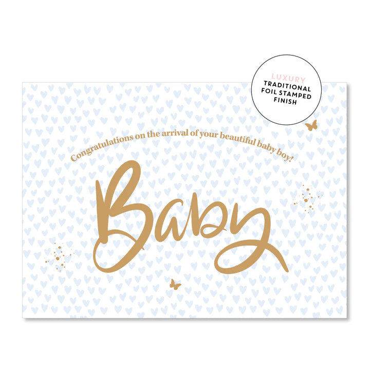 Baby Hearts Blue Landscape | Greeting Card